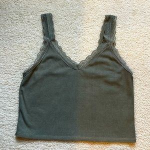 American Eagle Olive Green Tank Top Size:Medium